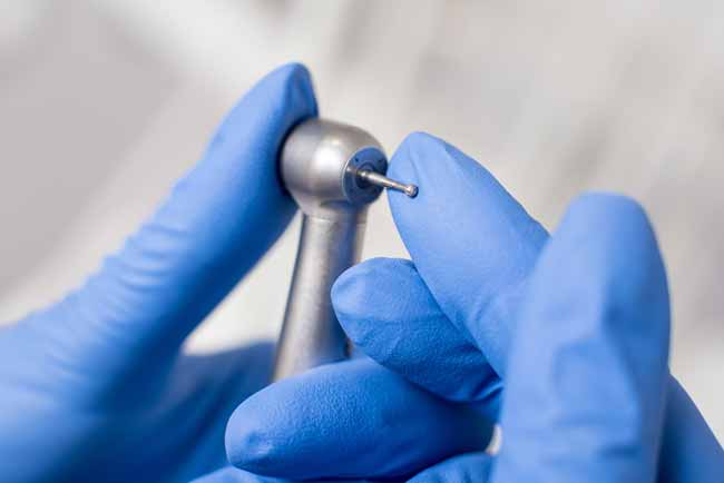 handpiece in hands